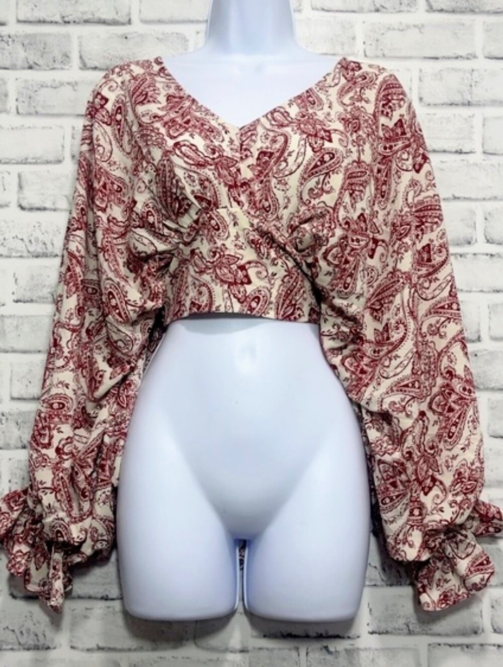 Versona Paisley Crop Blouse XL